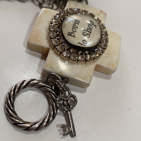 “Born to Shop” bracelet vintage bracelet cross - Picture 6 of 16